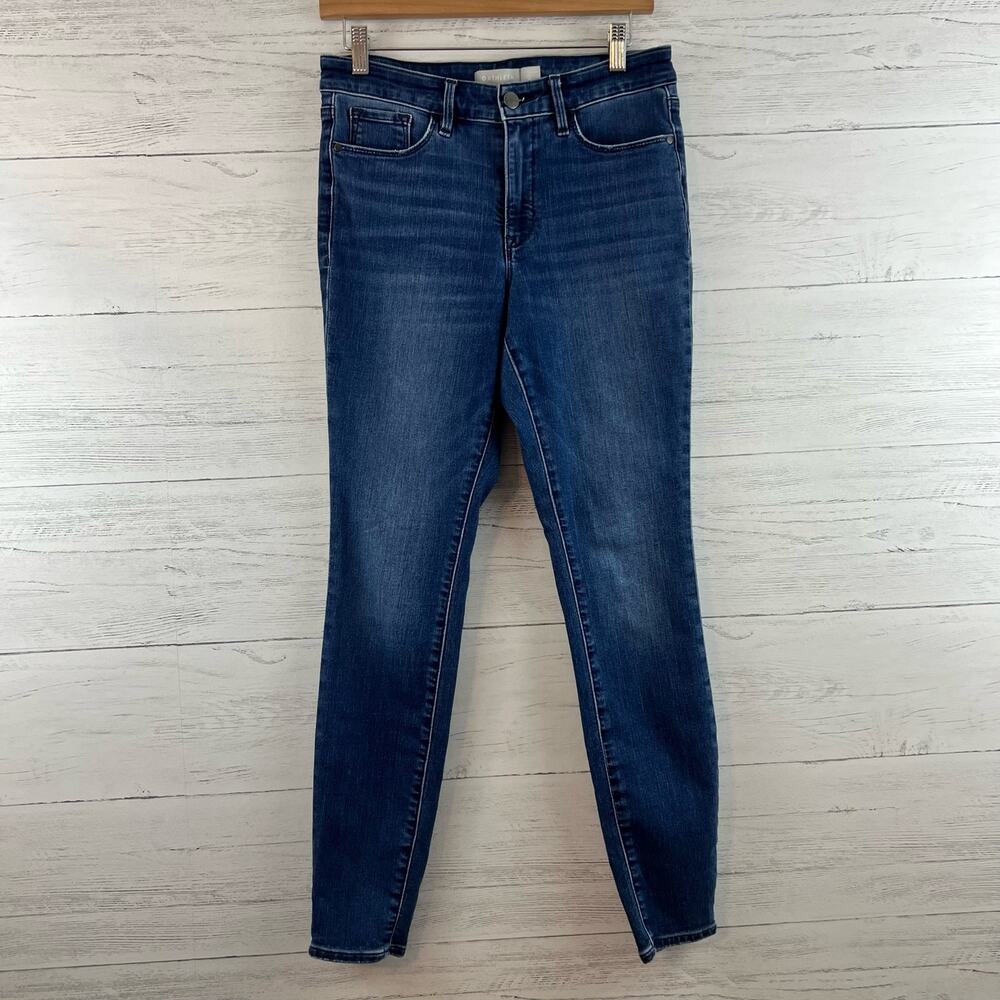 Athleta High Rise Dark Wash Stretchy Skinny Jeans Size 8‎